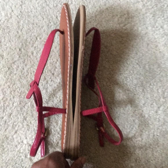 Bass GIA Red Thong Sandals with ankle Straps-Size 9M - Picture 6 of 8